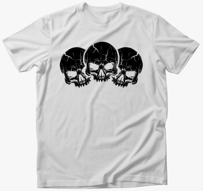 3 black skulls póló