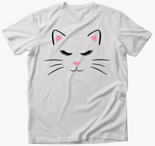 Mosolygós cica lány póló