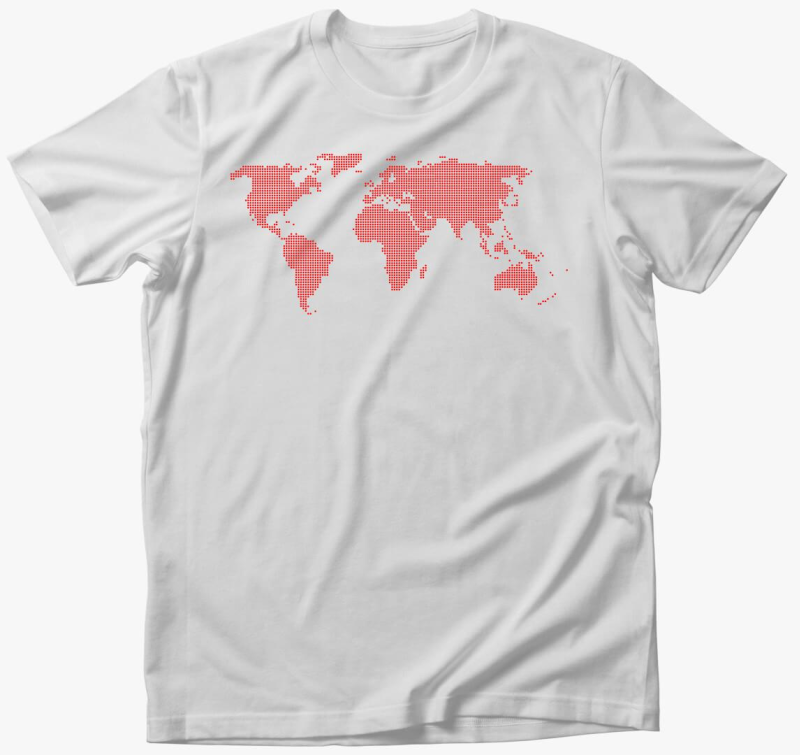Pontozott piros világtérkép póló