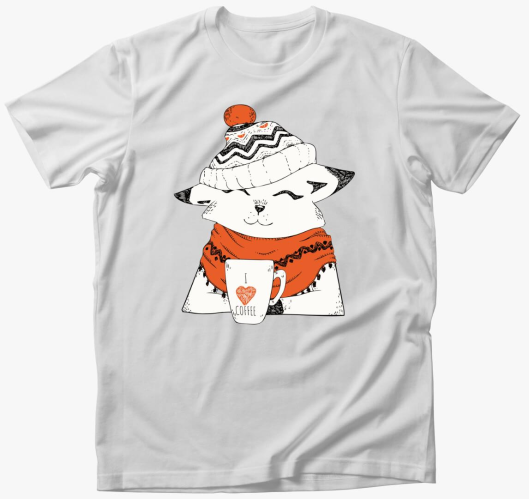 Winter cat coffee póló