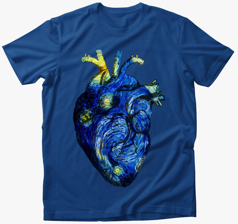 Starry night anatomy heart póló