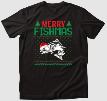 Merry fishmas karácsonyi horgász póló