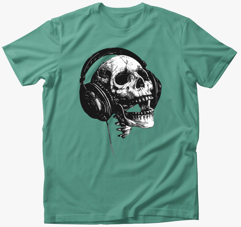Skull music headset póló