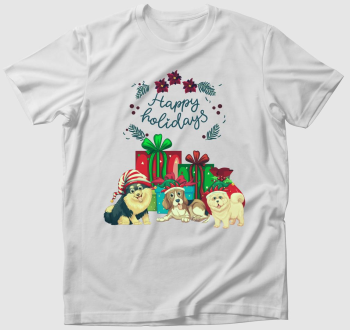 Télapó Kutyusok - Happy Holidays póló