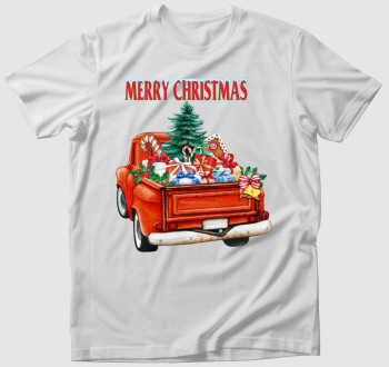 Retró karácsonyi furgon póló