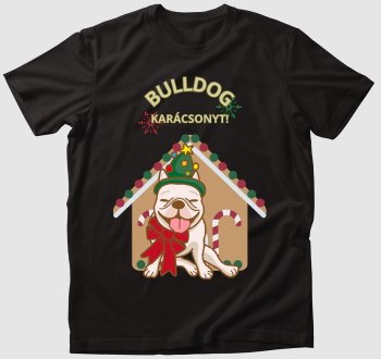 Bulldog Karácsonyt - karácsonyi kutyás póló