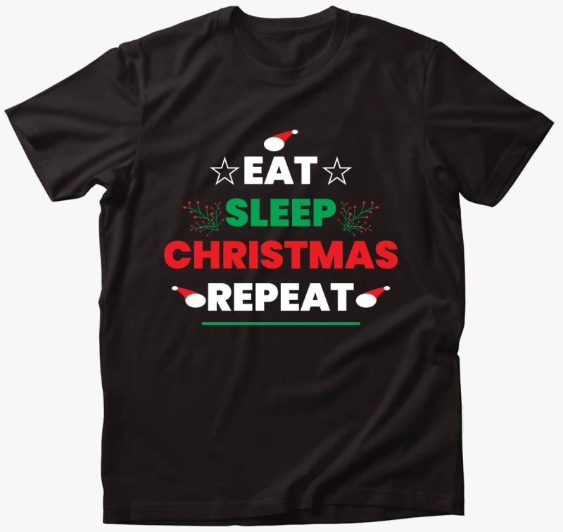 Eat sleep christmas repeat póló