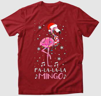 Fa-la-la-lamingó karácsonyi póló
