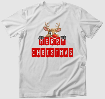 Merry Christmas szarvasos póló