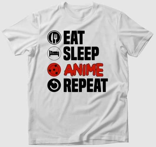 Eat sleep anime repeat póló