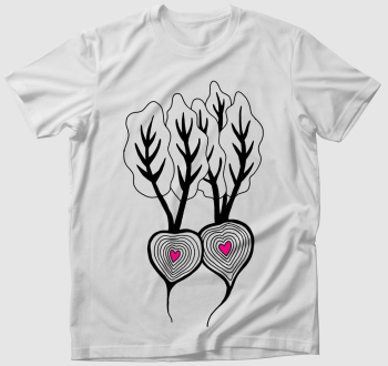 Cékla szív - vonalrajzos póló 