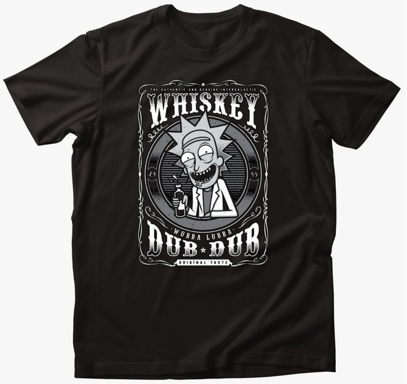 Rick és Morty póló - whiskey art