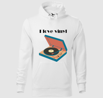 I Love Vinyl kapucnis pulóver