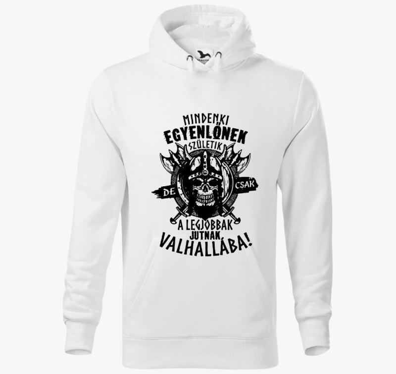 Mindenki egyenlőnek születik valhalla kapucnis pulóver