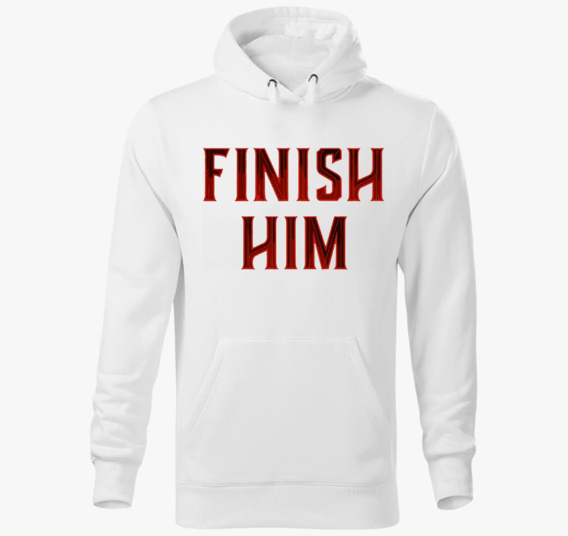 Mortal Kombat Finish Him feliratú kapucnis pulóver