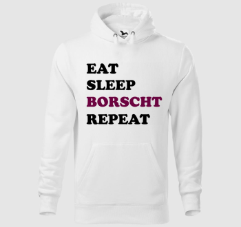 Eat Sleep Borscs kapucnis pulóver