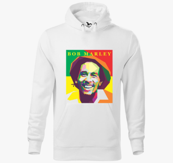 Bob Marley színes portré kapucnis pulóver