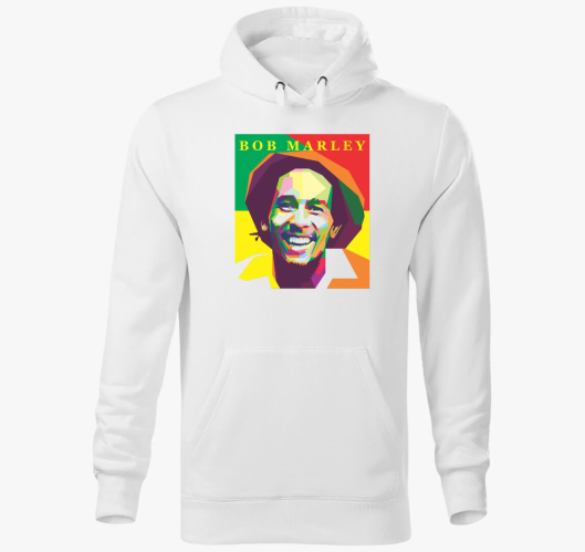 Bob Marley színes portré kapuc...