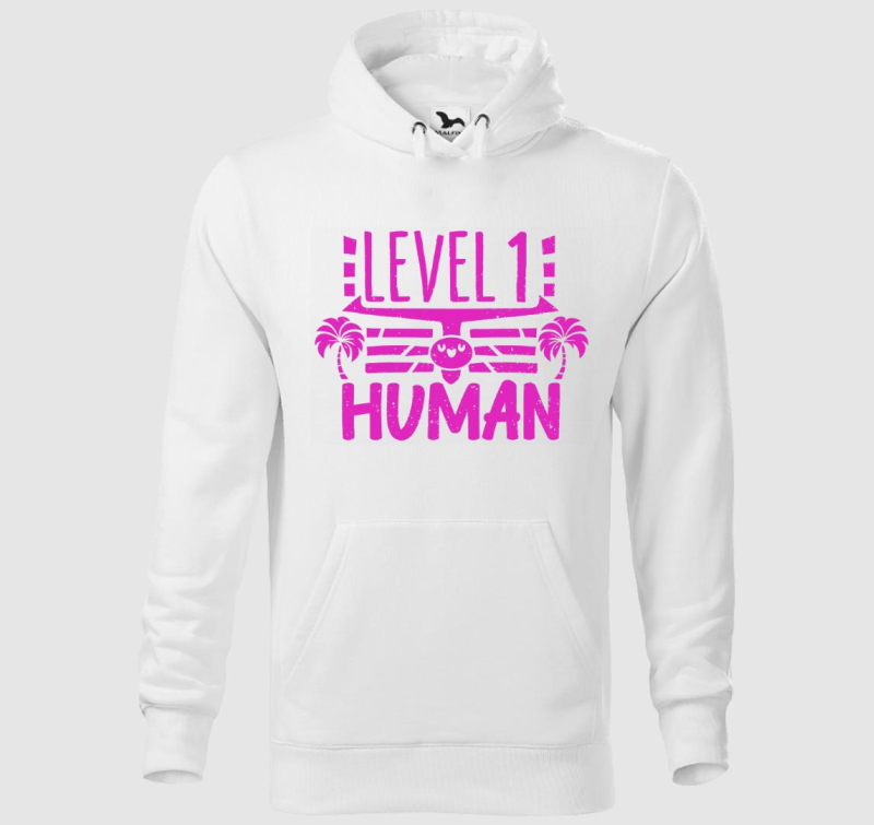 Level 1 Human pink kapucnis pulóver