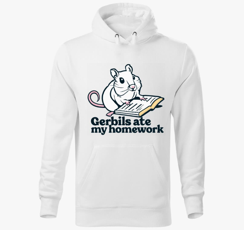 Gerbils homework kapucnis pulóver