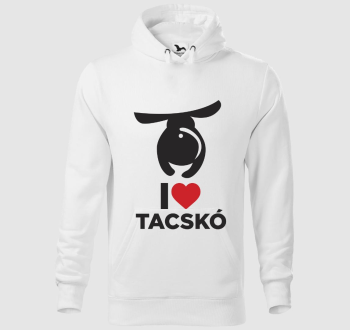 I love Tacskó design divat kapucnis pulóver