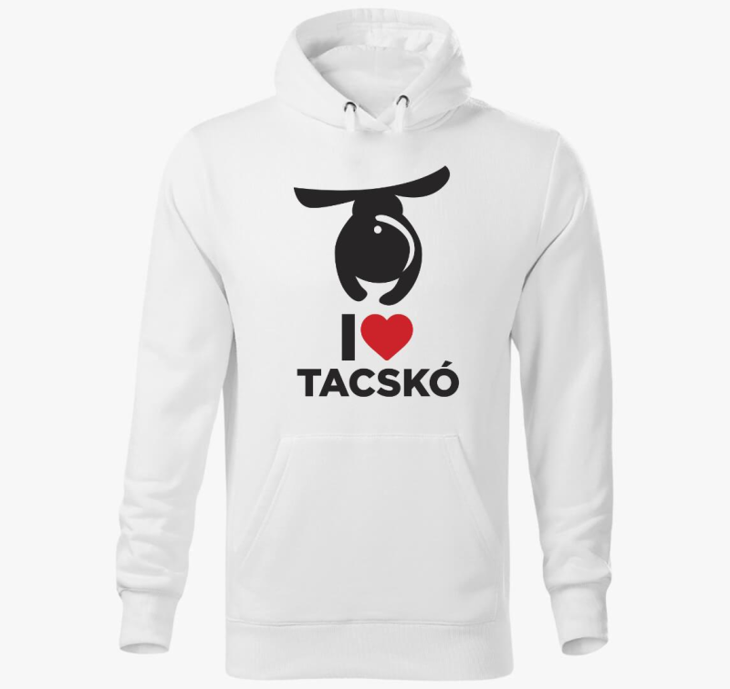 I love Tacskó design divat kapucnis pulóver
