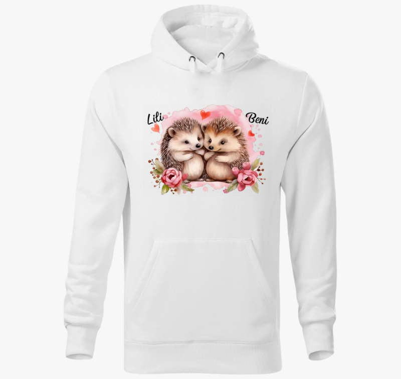 Összebújós szerelmes Sünik kapucnis pulóver
