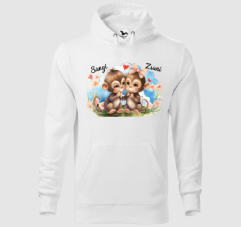 Összebújós szerelmes Majmok kapucnis pulóver