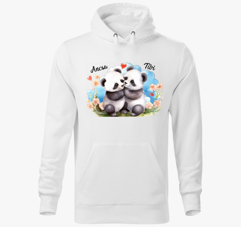 Összebújós szerelmes Panda kapucnis pulóver