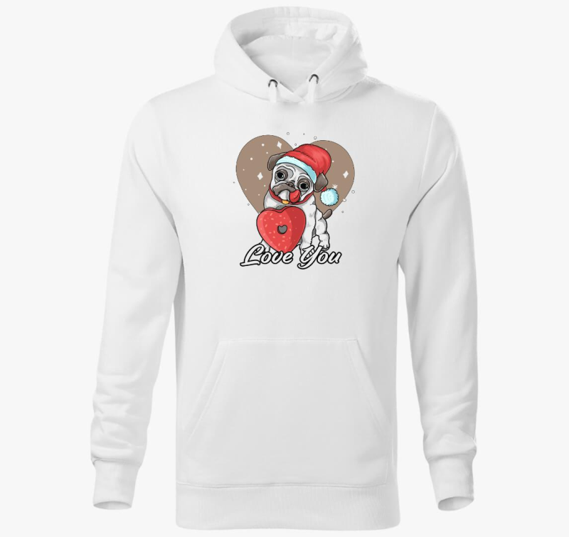 Cuki valentin napi kutyás kapucnis pulóver