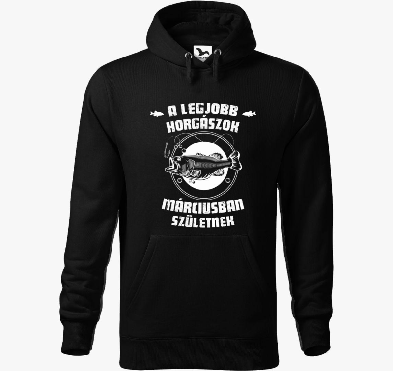 A legjobb horgászok márciusban születnek horgász kapucnis pulóver