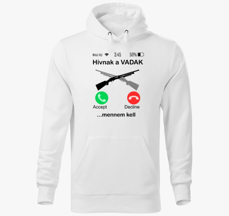 Hívnak a vadak puska kapucnis pulóver