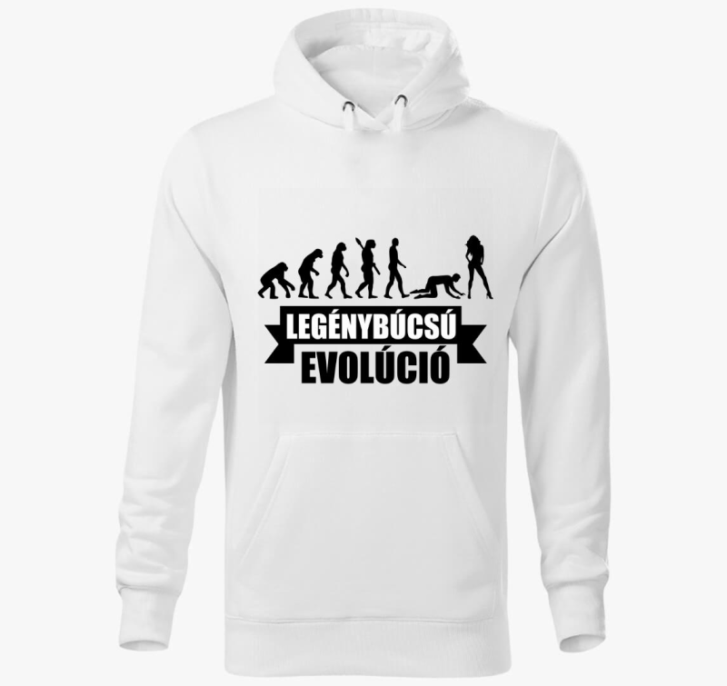 Legénybúcsú evolúció kapucnis pulóver