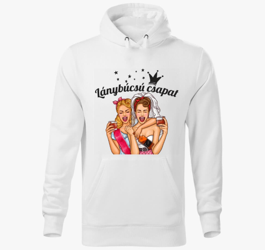 Lánybúcsú csapat barátnő kapuc...