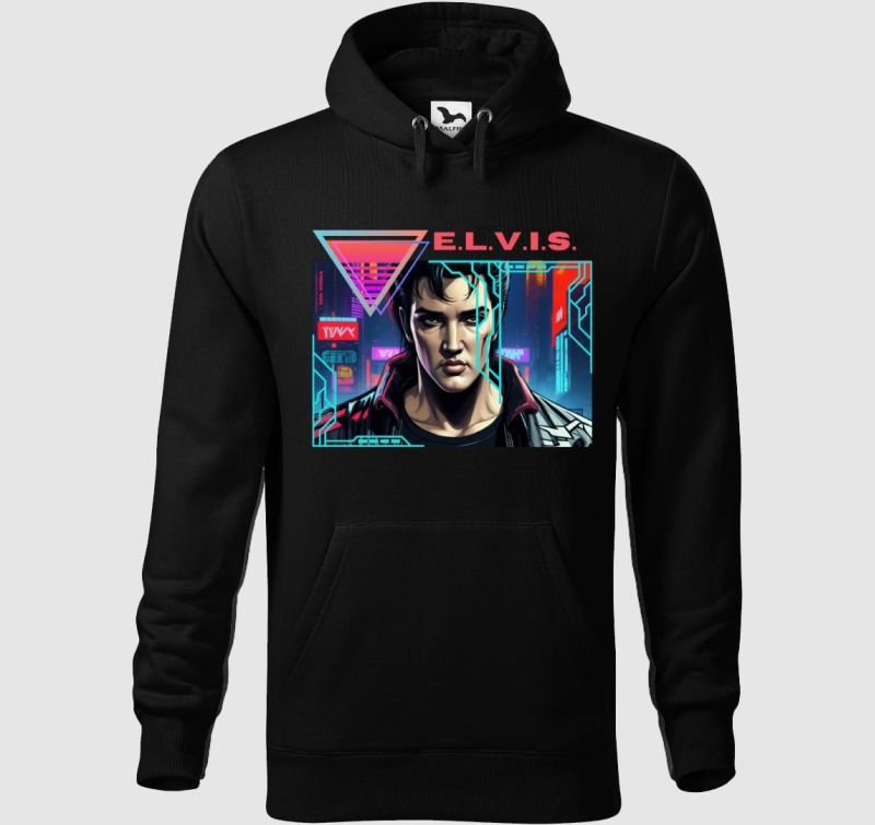 Elvis a Cyberpunkban kapucnis pulóver