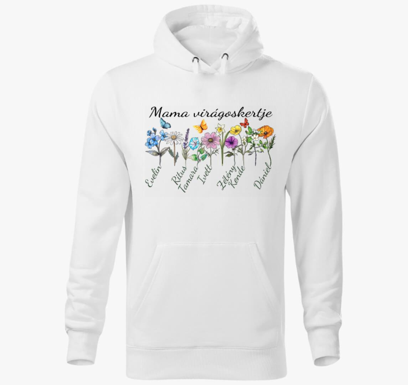 Mama virágoskertje kapucnis pulóver