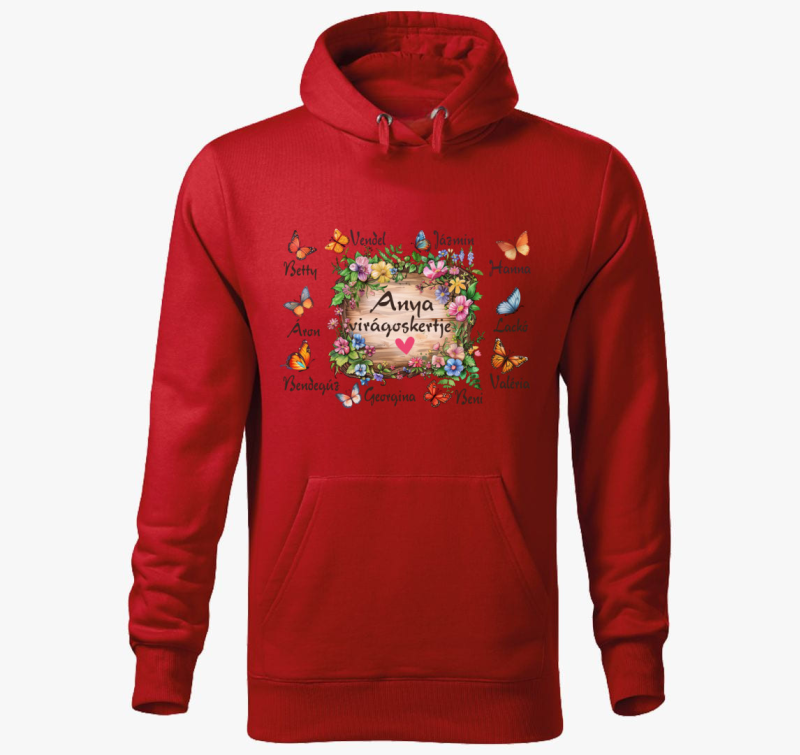 Anya virágoskertje sok kis lepke kapucnis pulóver