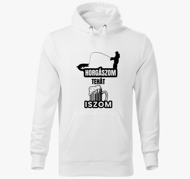 Horgászom tehát iszom kapucnis pulóver