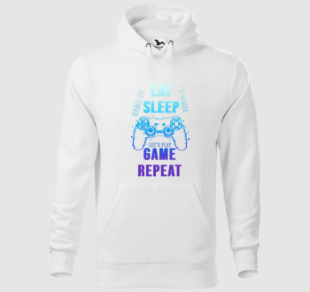 Eat sleep play game repeat kapucnis pulóver