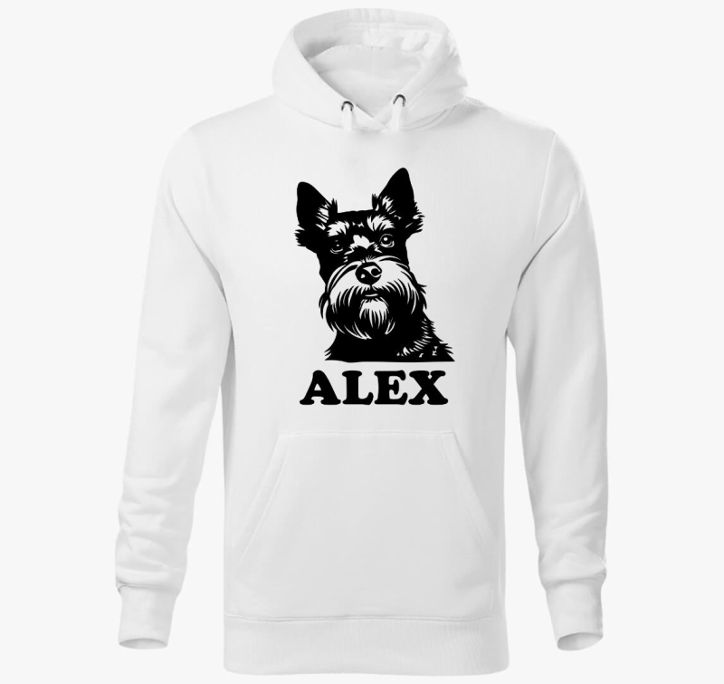 Schnauzer illusztráció kapucnis pulóver