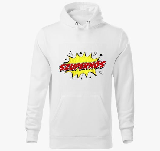 Szuperhős felirat kapucnis pul...