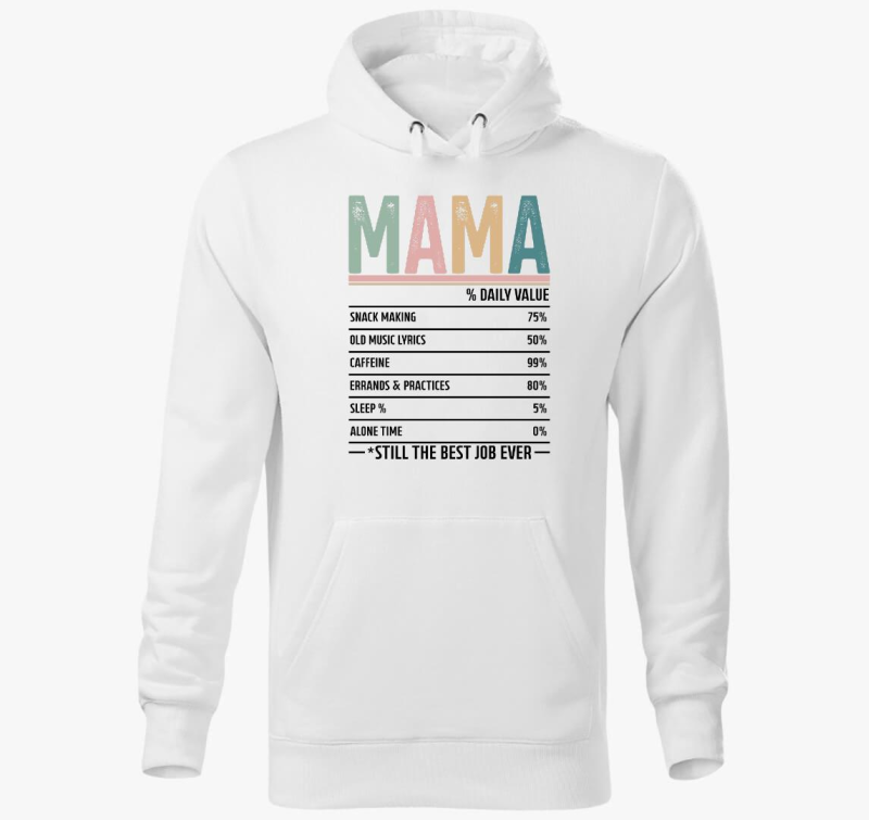 Mama összetétel kapucnis pulóver