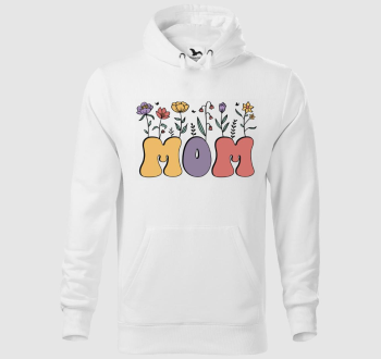 Mom hippi virágos kapucnis pulóver