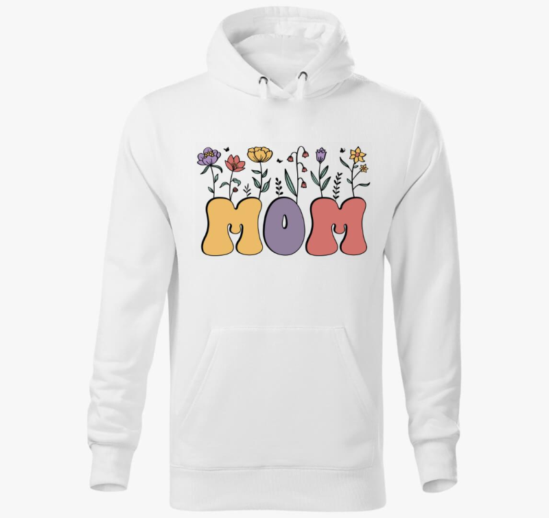 Mom hippi virágos kapucnis pulóver