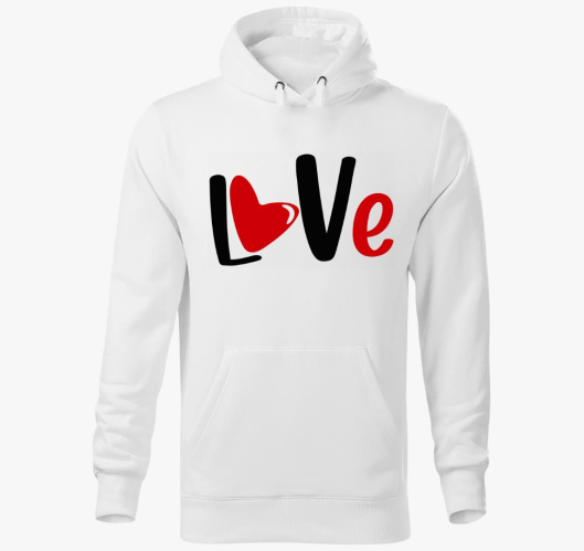 Love felirat kapucnis pulóver