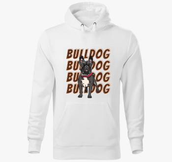 Francia bulldog mintás kapucnis pulóver