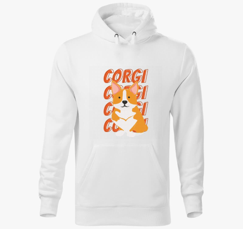 Corgi mintás kapucnis pulóver