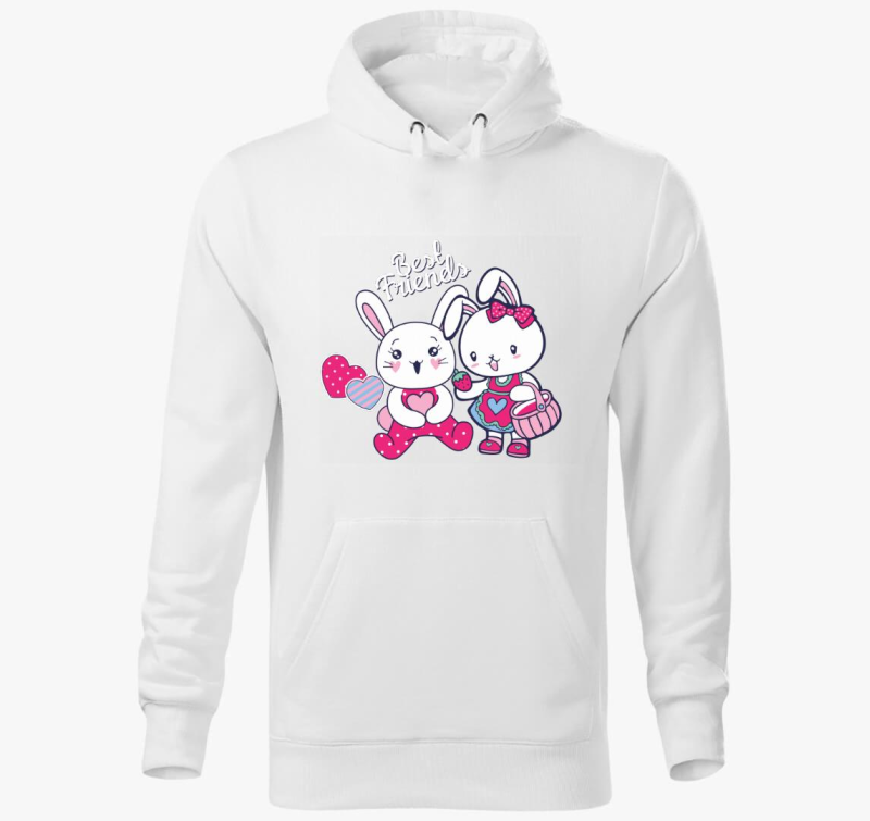 Legjobb barátok nyuszik kapucnis pulóver