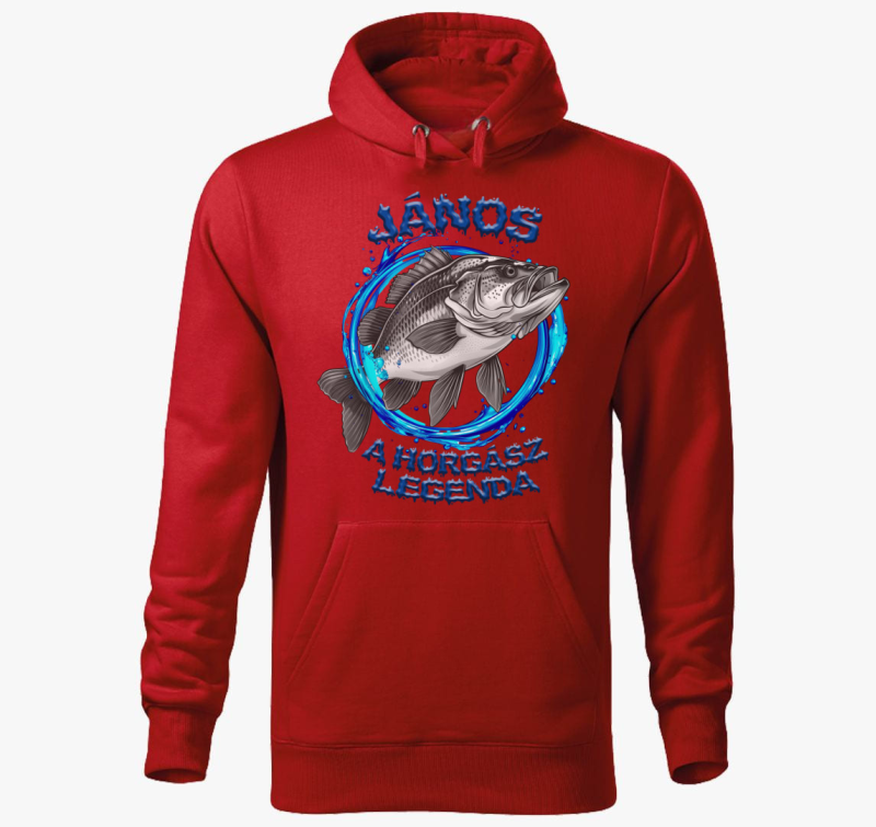 Horgász legenda kapucnis pulóver - választható névvel