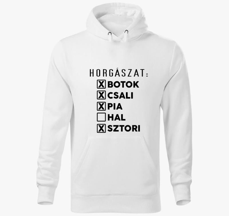 Horgász lista kapucnis pulóver